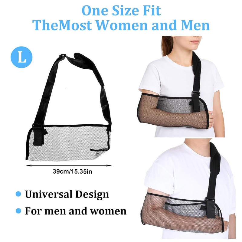 ElevateTech Mesh Arm Shoulder Sling, Breathable Shoulder Immobilizer Shower Adjustable Suitable for Left And Right Arms Comfort Type Men Women Elbow Wrist (Black) - Image 2